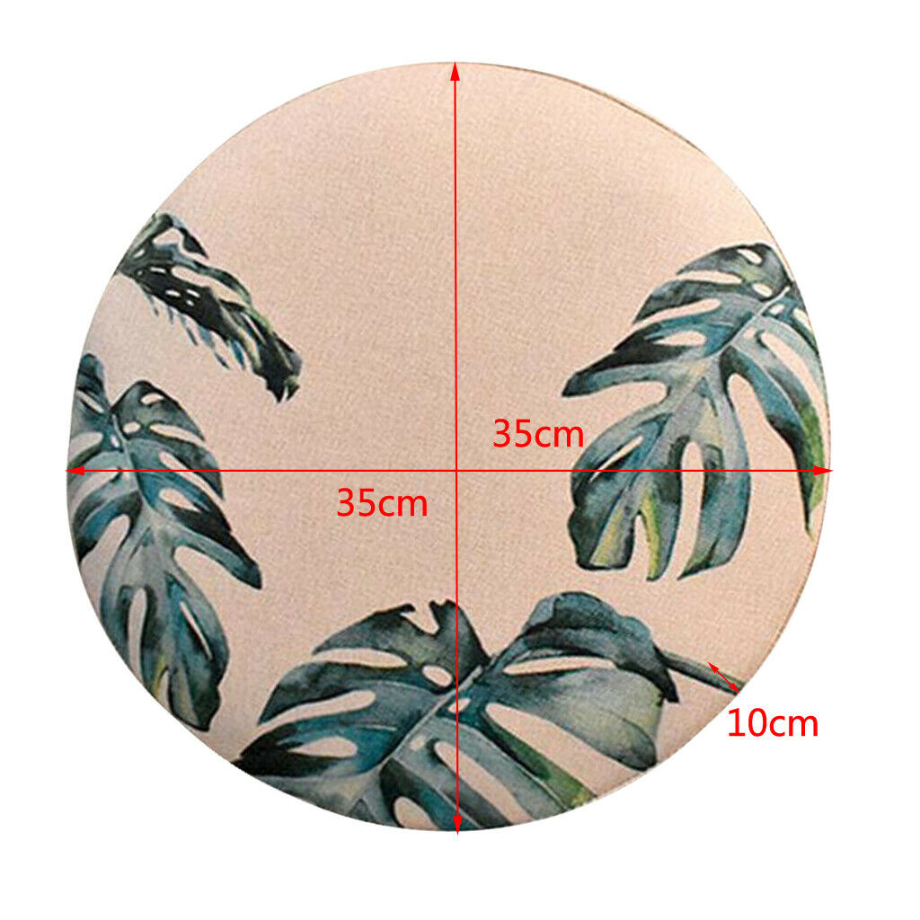 Home Bar Stool Covers Round Chair Seat Cushions Sleeves Monstera Leaves-35cm