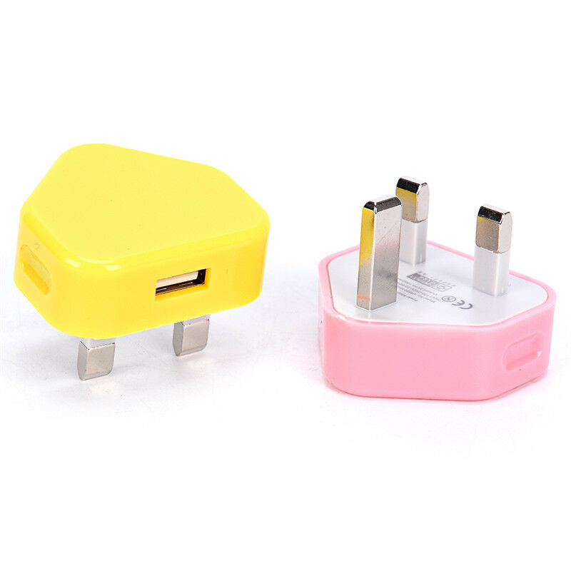 UK Mains Wall 3 Pin USB Plug Adapter Charger Power USB Port For Phones Tablet Rf