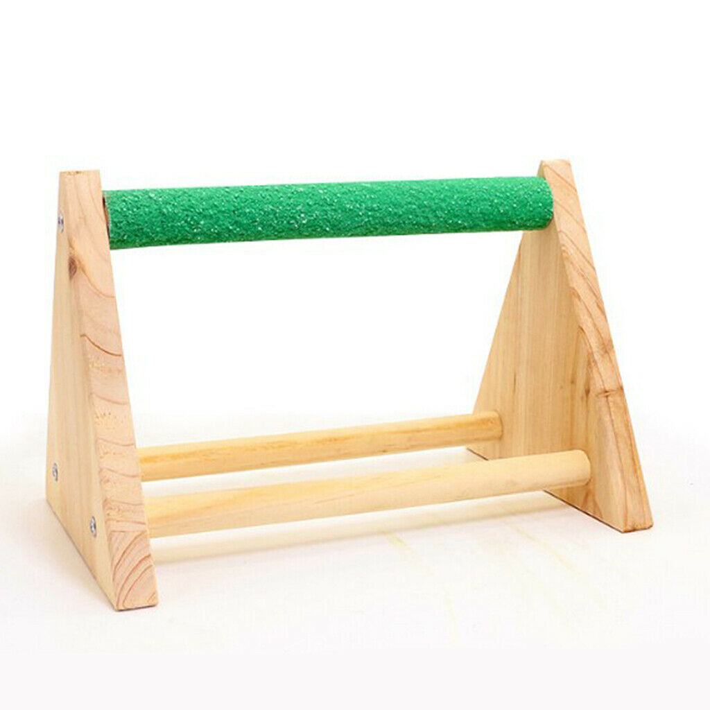 Pack 2 Wood Parrots Perch Tabletop Cage Bird Stand for Macaws Cockatoo Hens