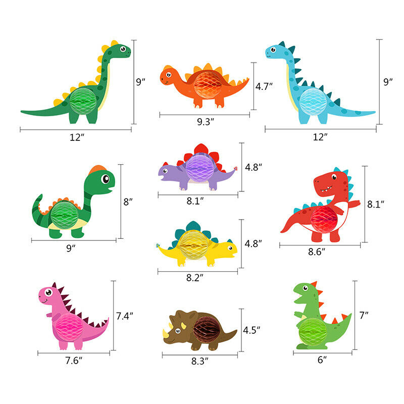 10pc Birthday Dinosaur DIY Cupcake Wrappers Toppers Cake Decorations Baby ShowSJ