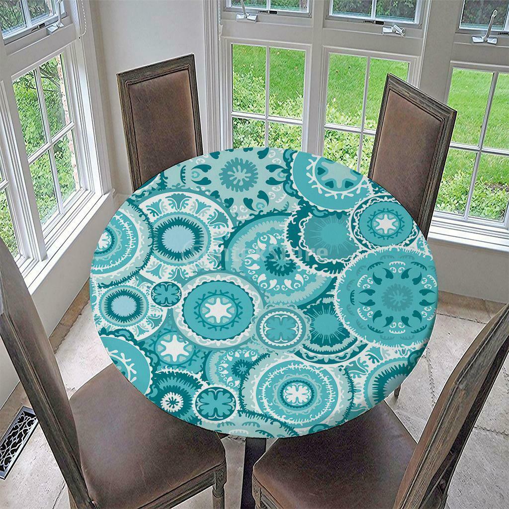 Set of 3 Non-Slip Vinyl Tablecloth Washable Round Dinner Party 48/60'' #1