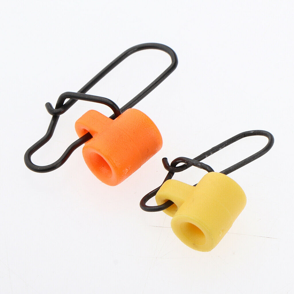 10pcs Fishing Line Sinker Slide Hooked Steel Connector Pin with Safety Snaps