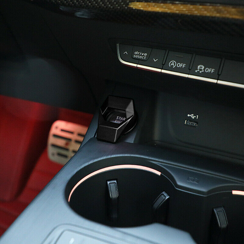 Aluminium Alloy Car Ignition Switch Protective Cover Start Button Decorate Black