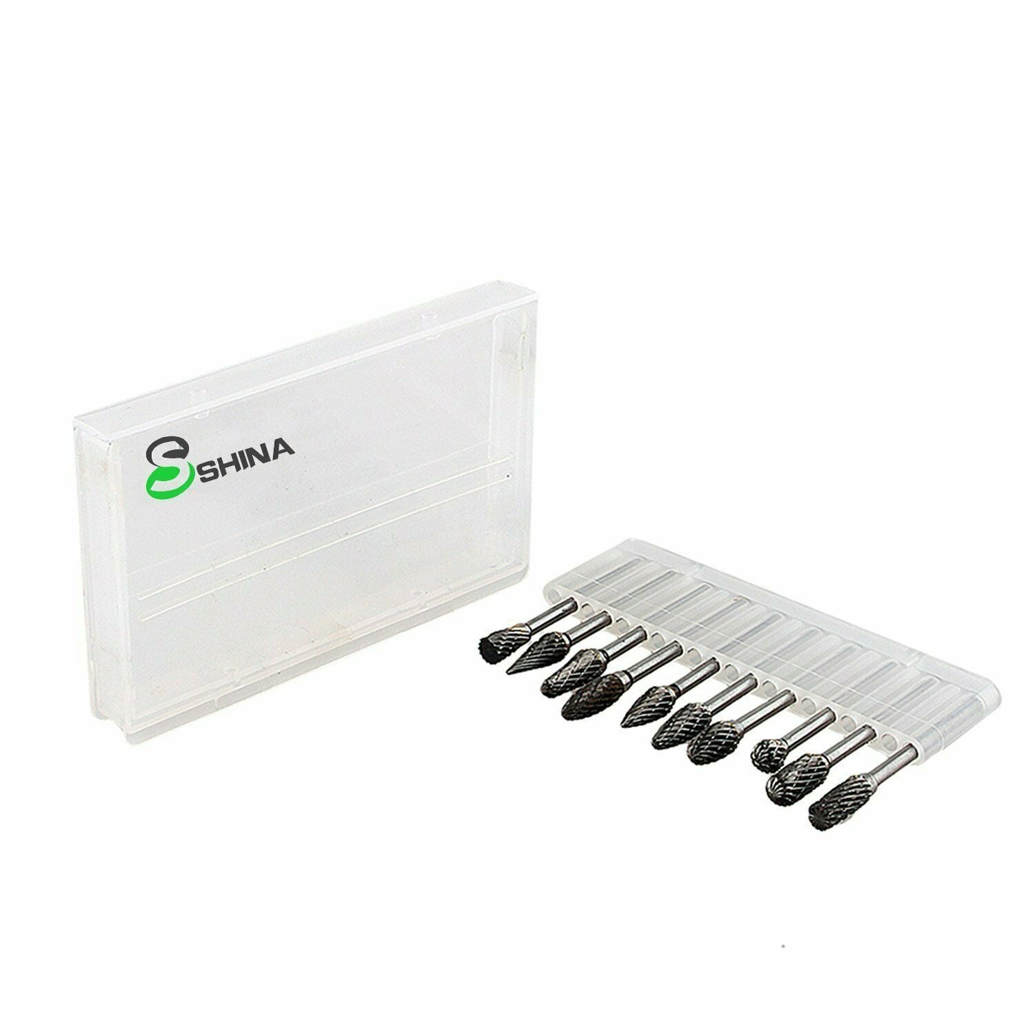 10x Tungsten Carbide Cutter Rotary Burr Set 1/8 Shank Drill Bits Die Grinder Bit