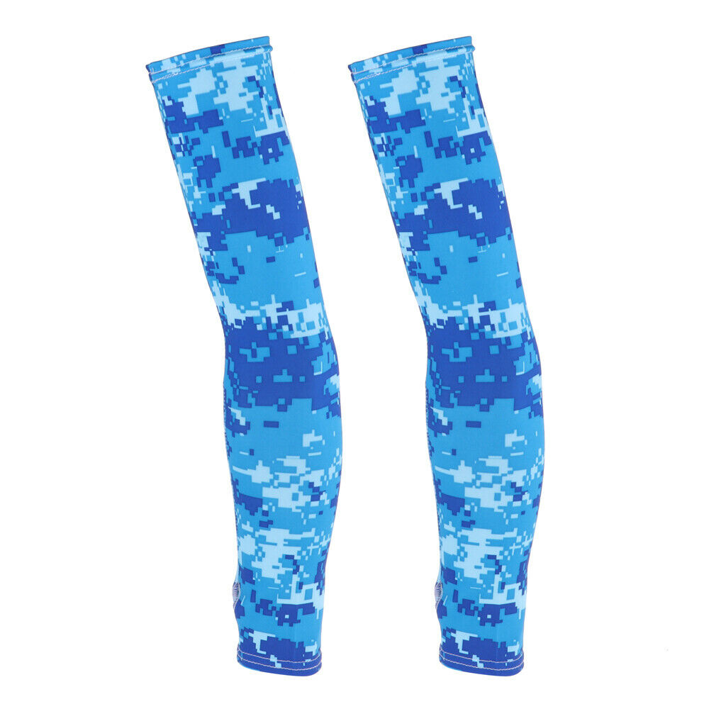 Outdoor Bicycle Ice Sleeve Sun Protection Arm Cuff Cover Warmers Navy blue