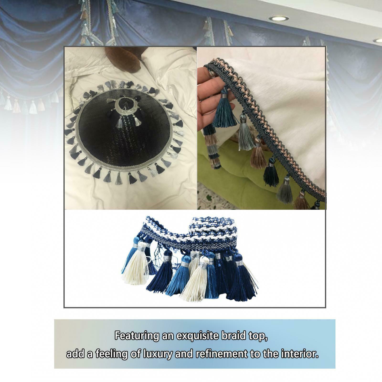 1Yard European Style Tassel Fringe Trim Embellishment for Sewing Craft Blue