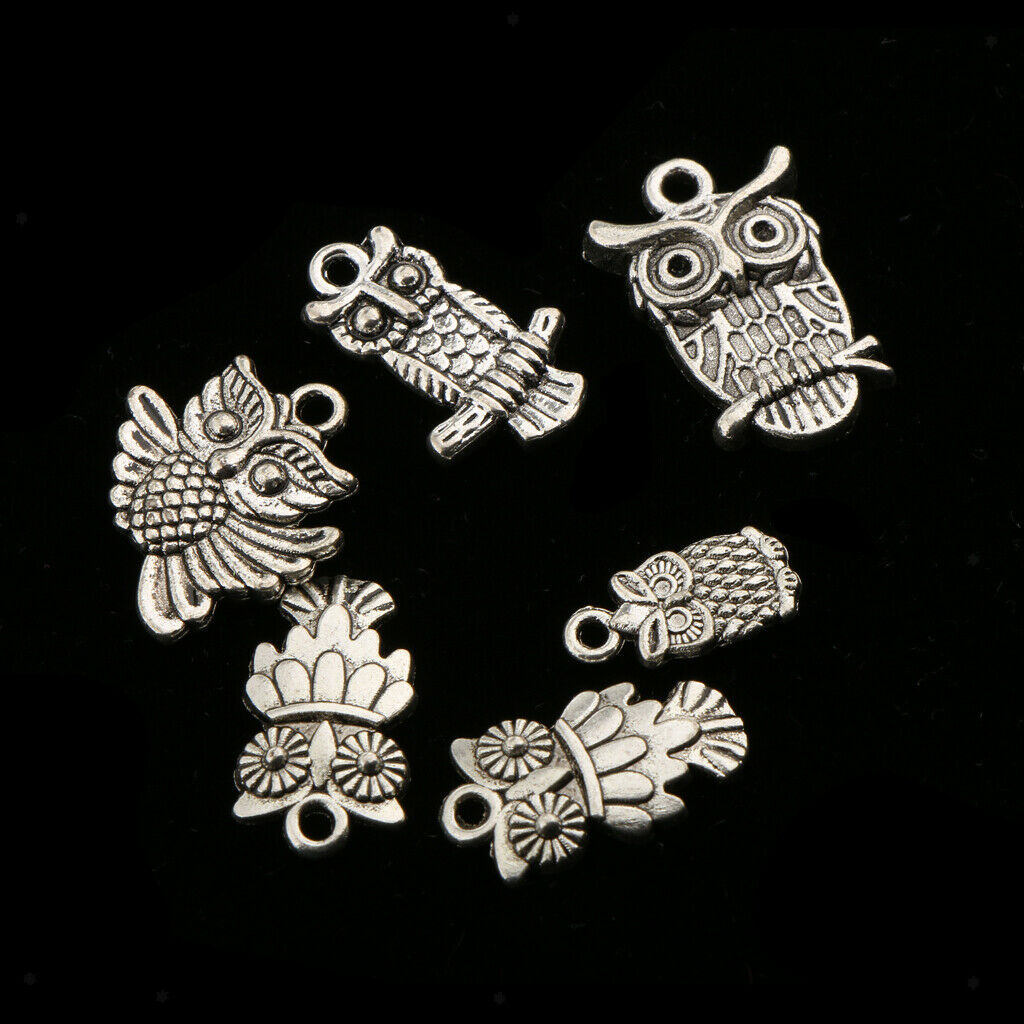 30 pcs Mixed Owl Charms Pendant Jewelry Making Accessories