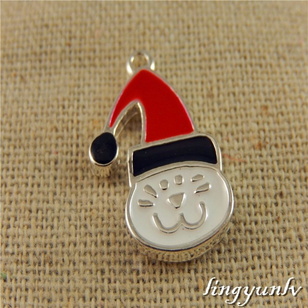 50653 Colorful  Alloy Christmas Cat Pendants Charms Findings Crafts 10pcs