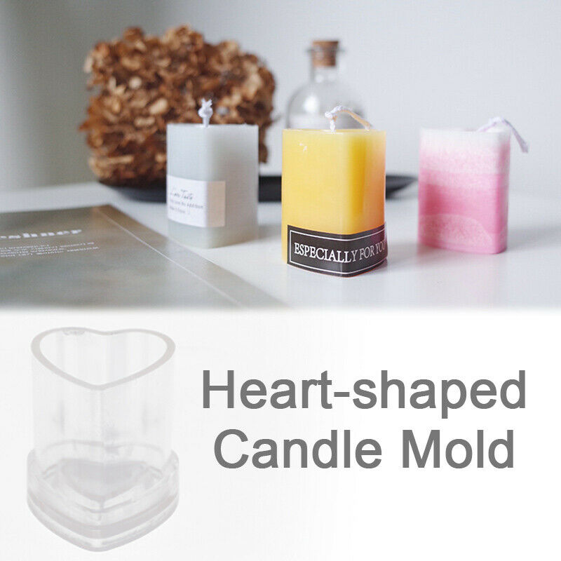 Love shape Acrylic Candle Mold  DIY Handmade Soap Making Cake Decorat*wkM XG Qx