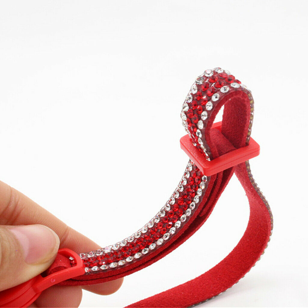 Pet Small Dog and Cat Crystal Diamonds Collar with Bell Red XS
