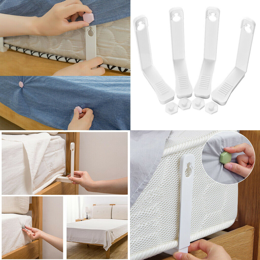 2X 4Pack Bed Sheet Holder Fastener For Mattress Covers Sofa Cushion White
