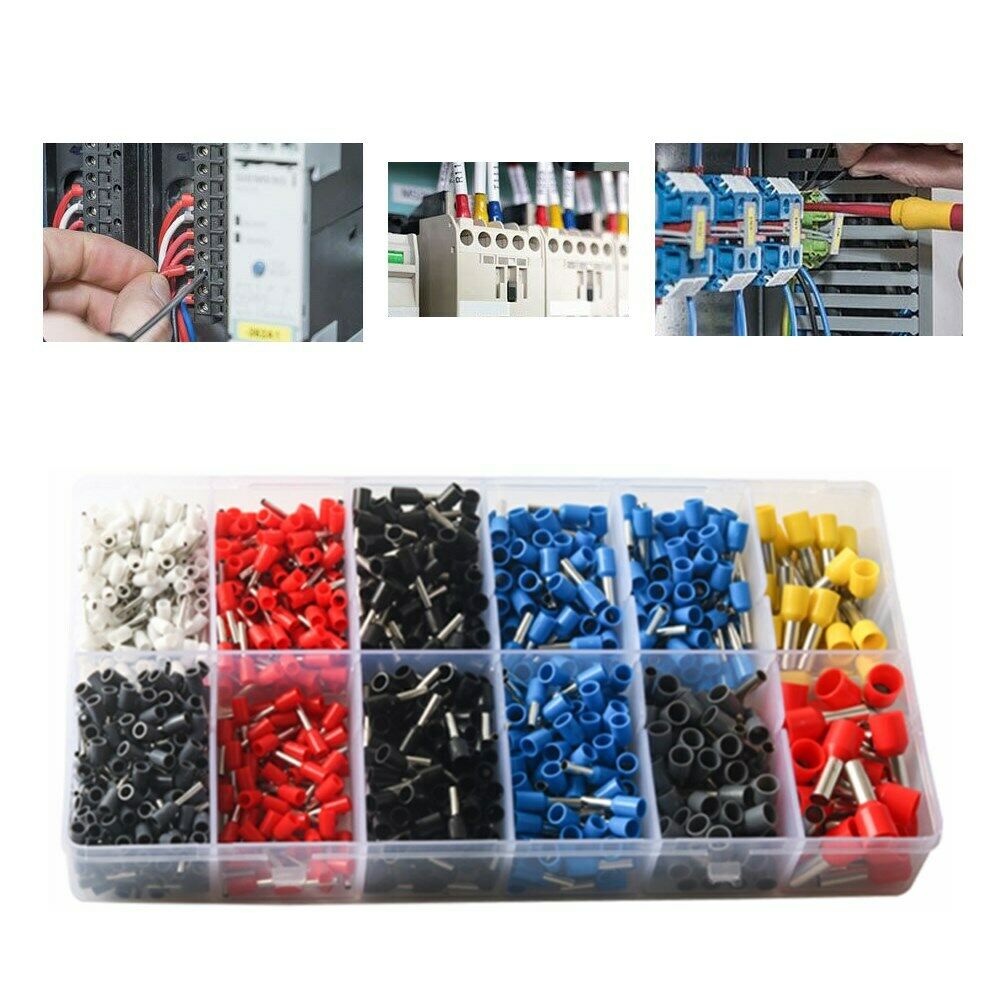 1200Pcs Copper Assorted Crimp Terminals Set Electrical Wiring Connectors