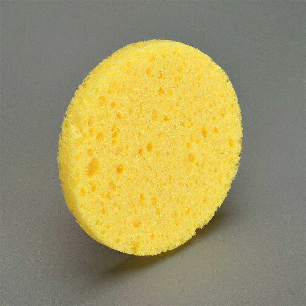 10Pcs Face Cleansing Washing Pad Puffs Makeup Cosmetic Removal Sponge Yellow