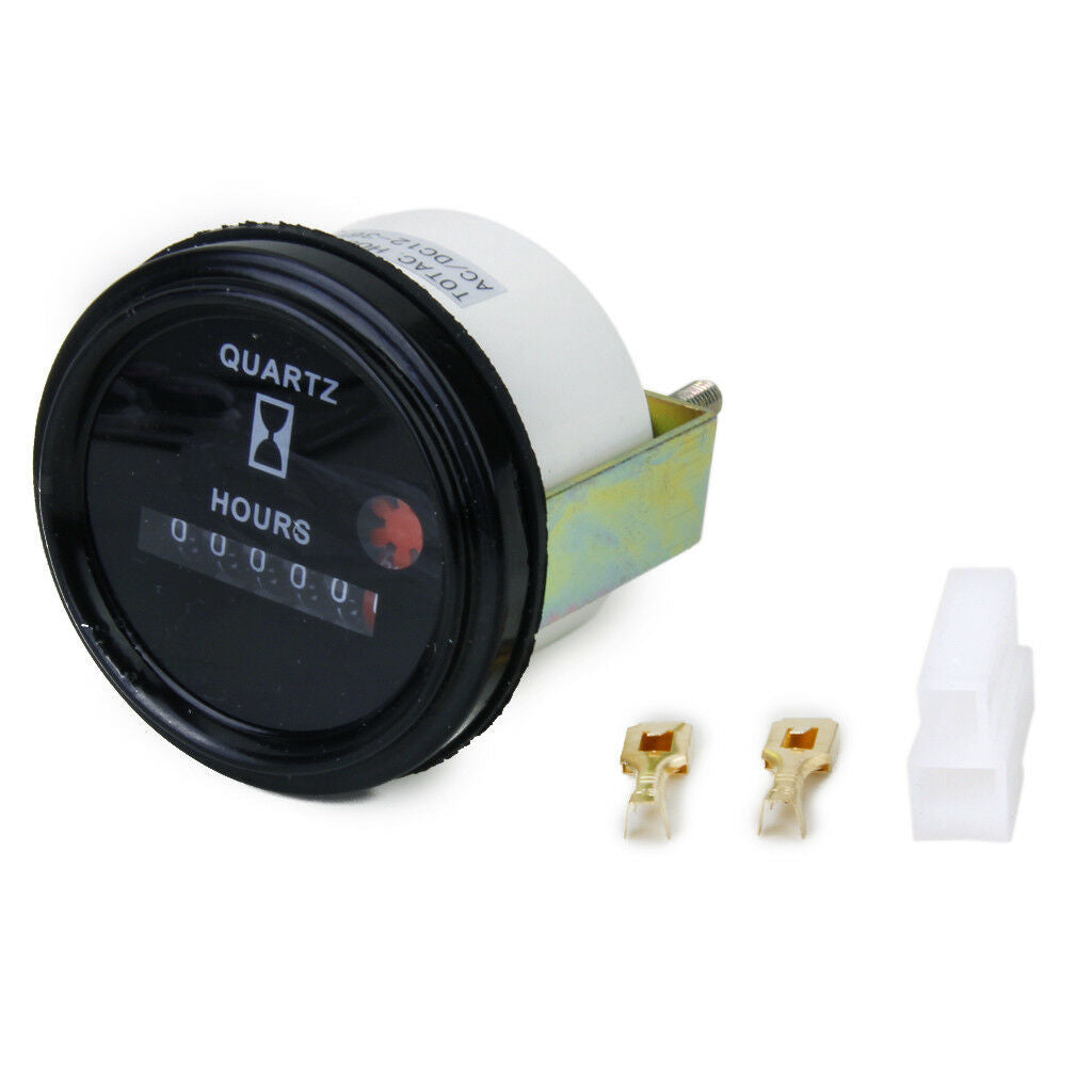 DC/AC 12-36V Round Quartz Hour Meter Hourmeter for Boat Car Truck Engine