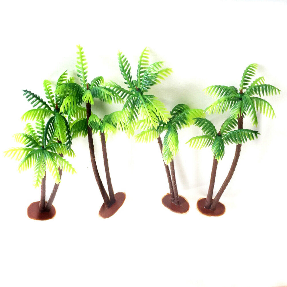 Mini Coconut Tree Plastic Green Water plants Aquarium Fish Tank plants Tt