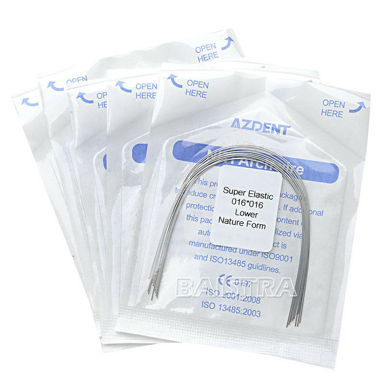 20X Dental Niti Arch Wire Rectangular 16*16 Lower Super Elastic Natural AZDENT