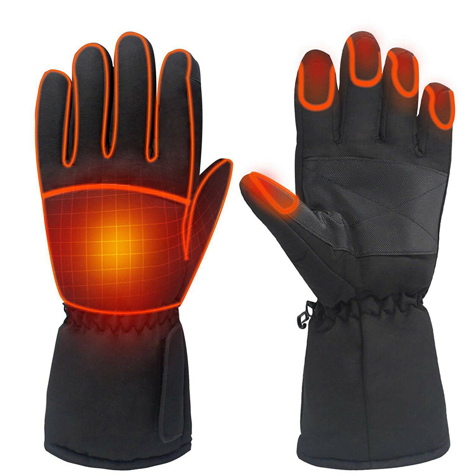 Motorcycle Electric Heated Gloves Touch Screen Winter Hand Warm Windproof No