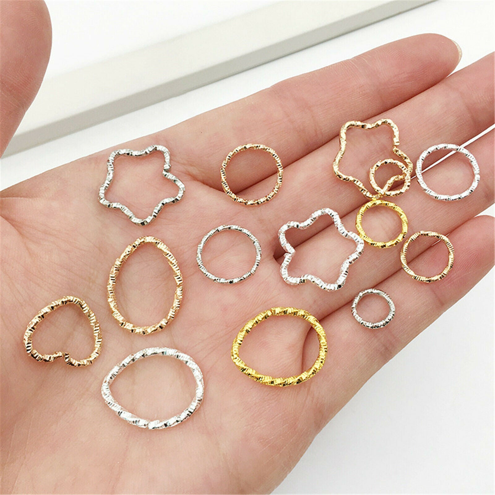 24 Pairs Geometric Hollowed Charms Alloy For Crafts Earring Making Drop Dangles