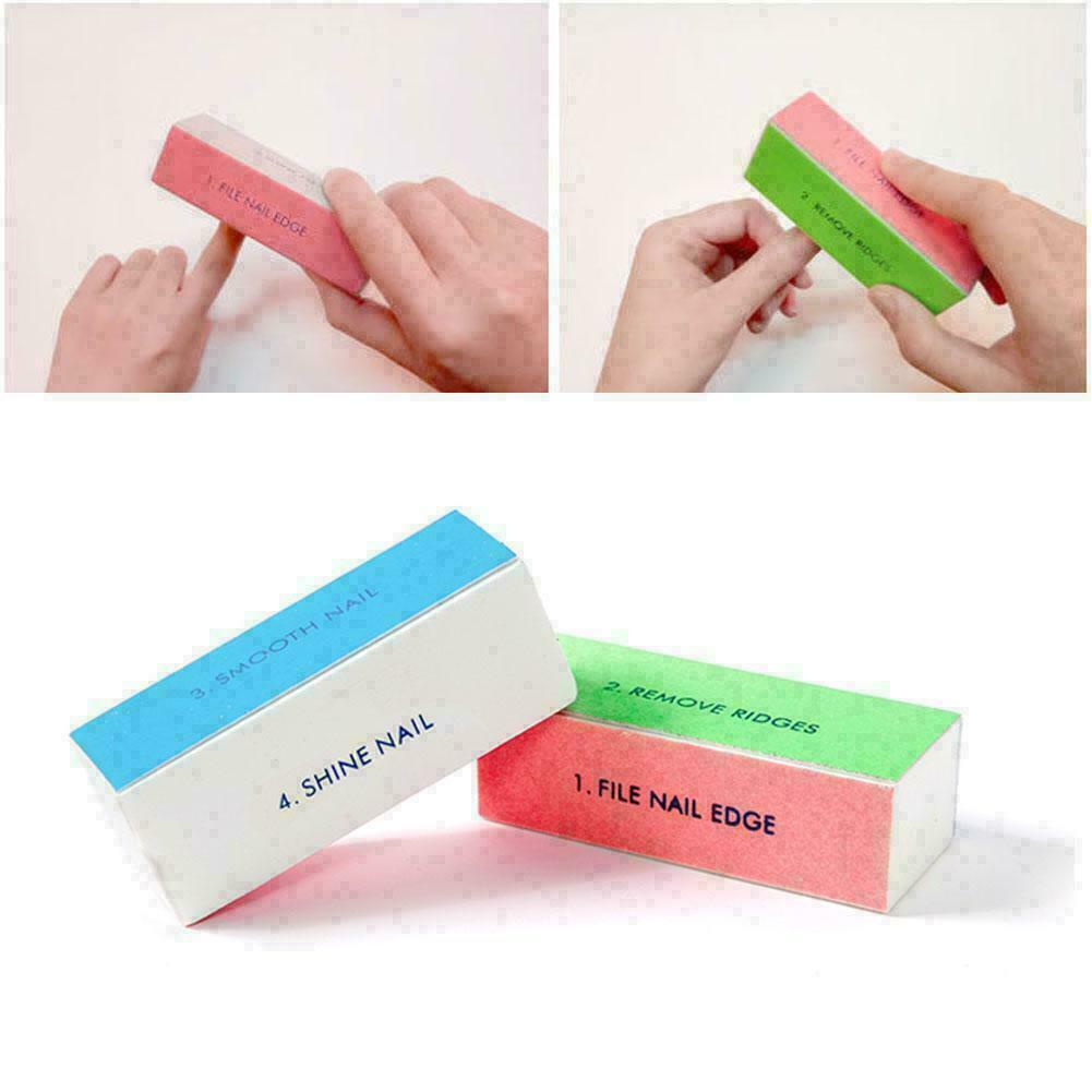 4 in 1 NAIL BUFFER Fine Grit Smooth Polish&Shine Remove Ridges I8Q Y0N2 R1D3