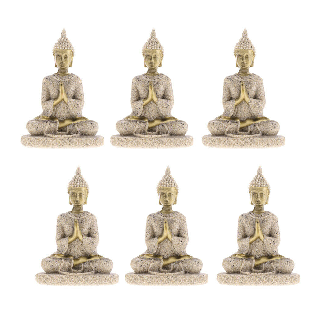 Oriental Asian Buddha Statue Sandstone Sculptures for Home Office Decoration