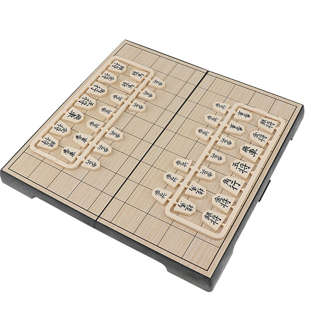 Plastic Shogi Japanese Chess Game Set with Folding Board & Pieces 4.92 x 9.84 x