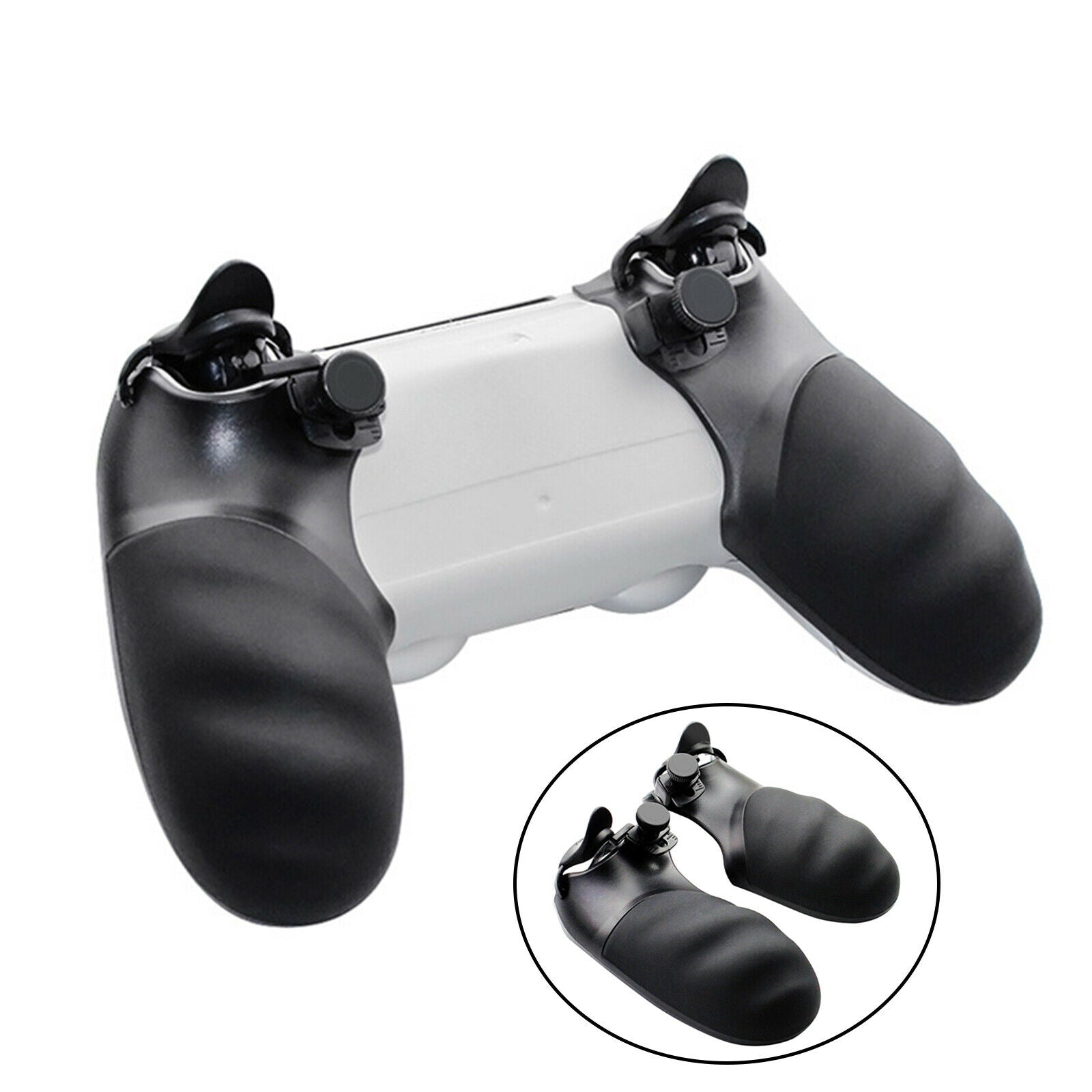 1 Pair Black Grip Cover Shield Skin Case Non-slip for PS4 Game Controller
