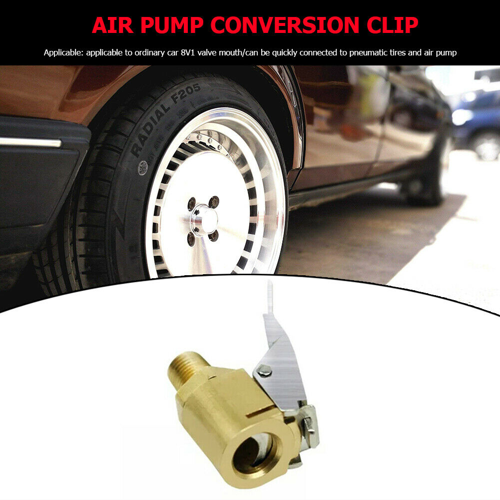8mm Car Tire Air Chuck Inflator Pump Valve Clip Clamp Connector Adapter