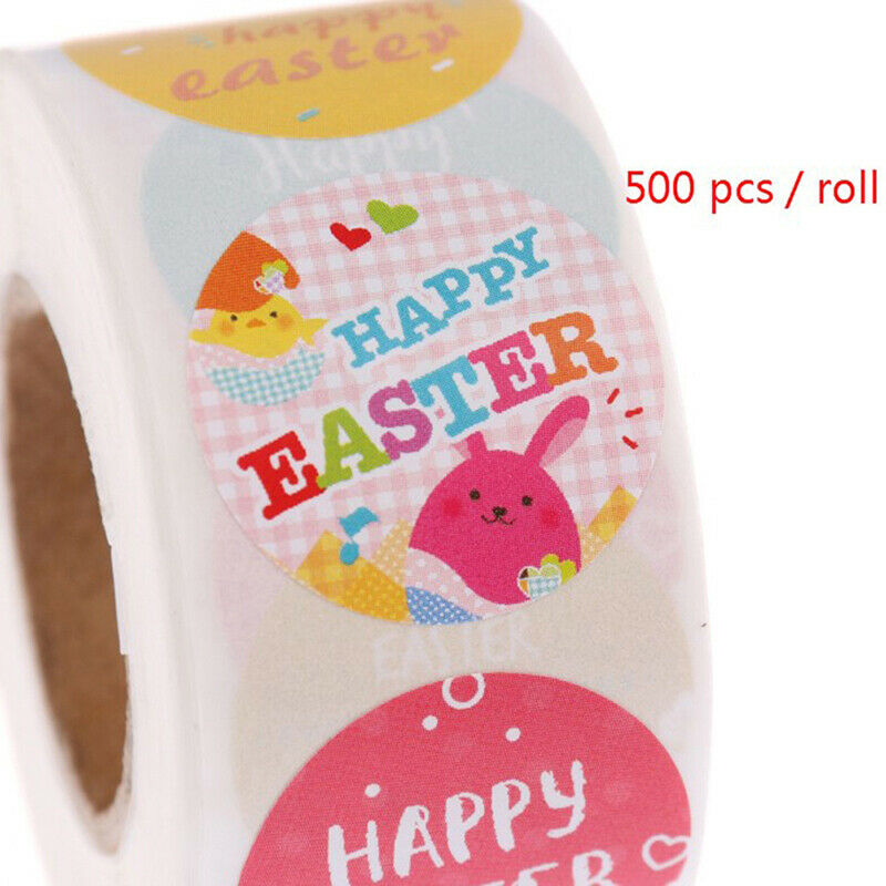 500pcs Round Handmade Stickers for Easter wedding party decoration Sticke.l8