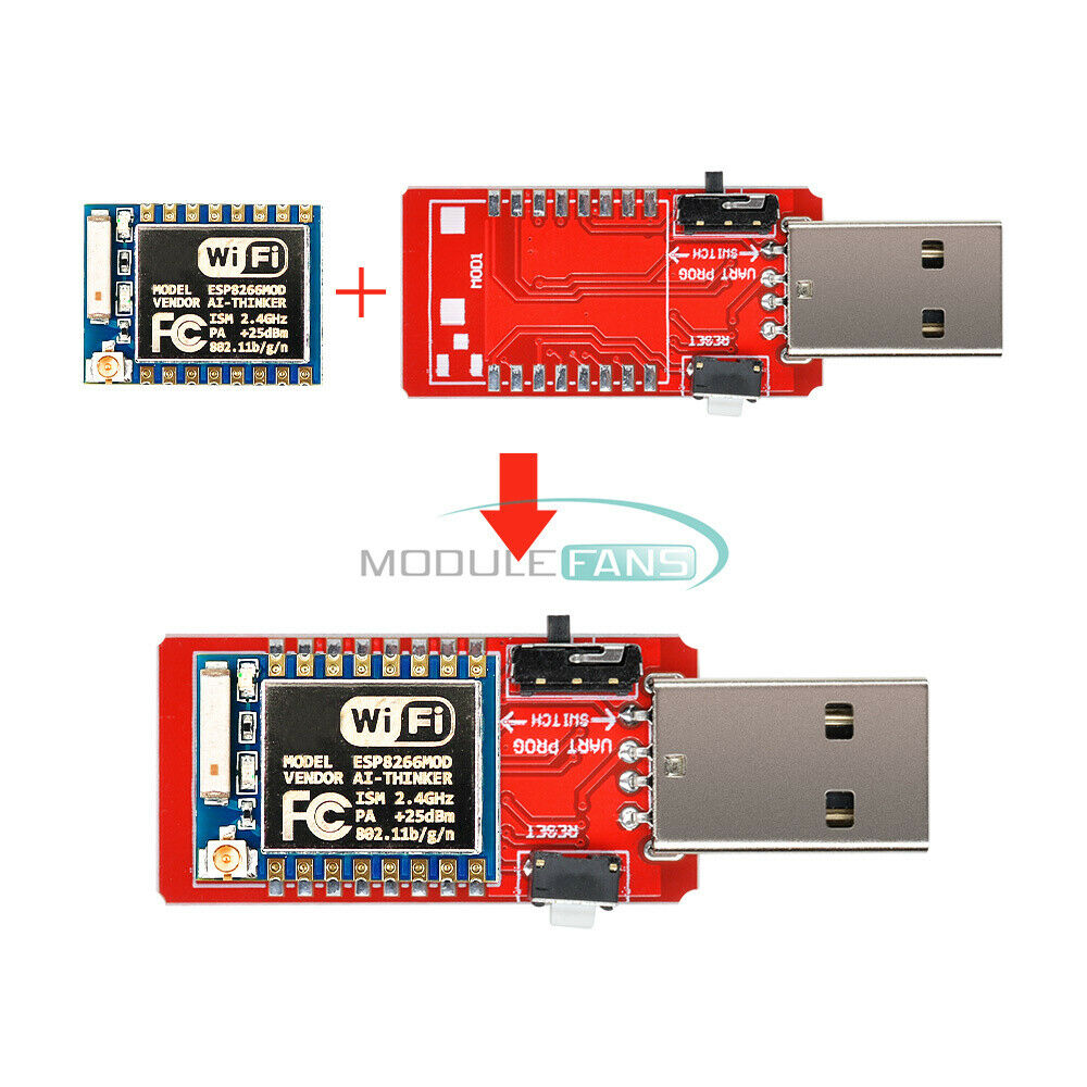 ESP07 ESP-07 Serial USB to ESP8266 WiFi Adapter Transceiver Module for Arduino