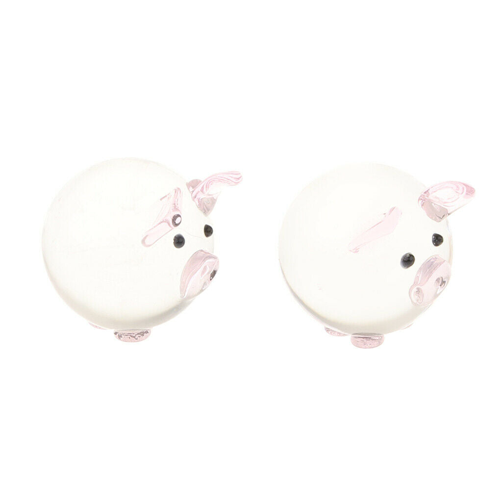Crystal Couple Pig Glass Kiss Pig Lovely Lucky Pig Craft Gifts Pink