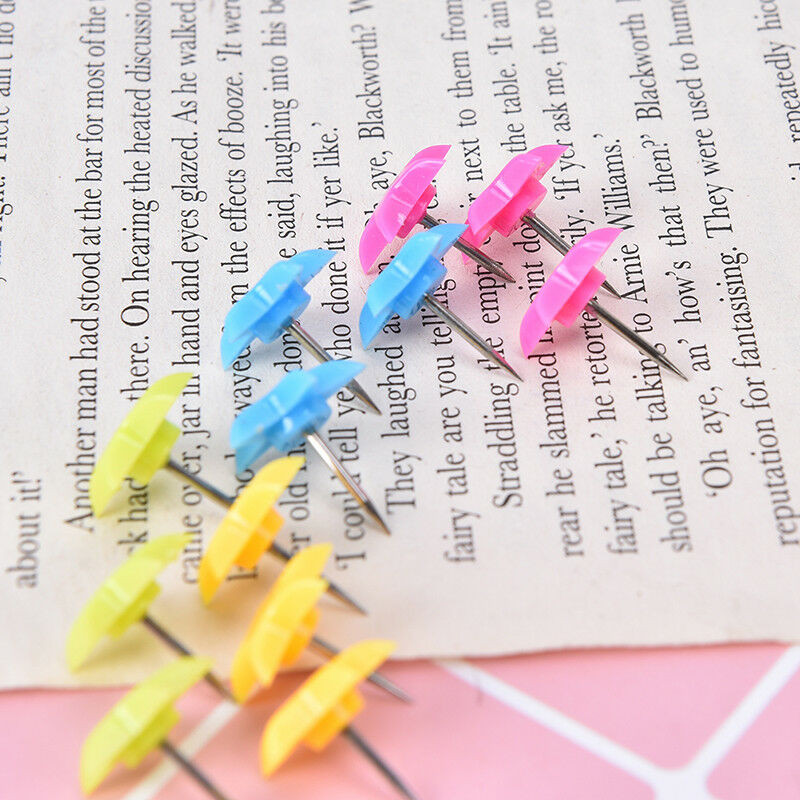 12 star multi-coloured translucent assorted push pins drawing cork board offY1
