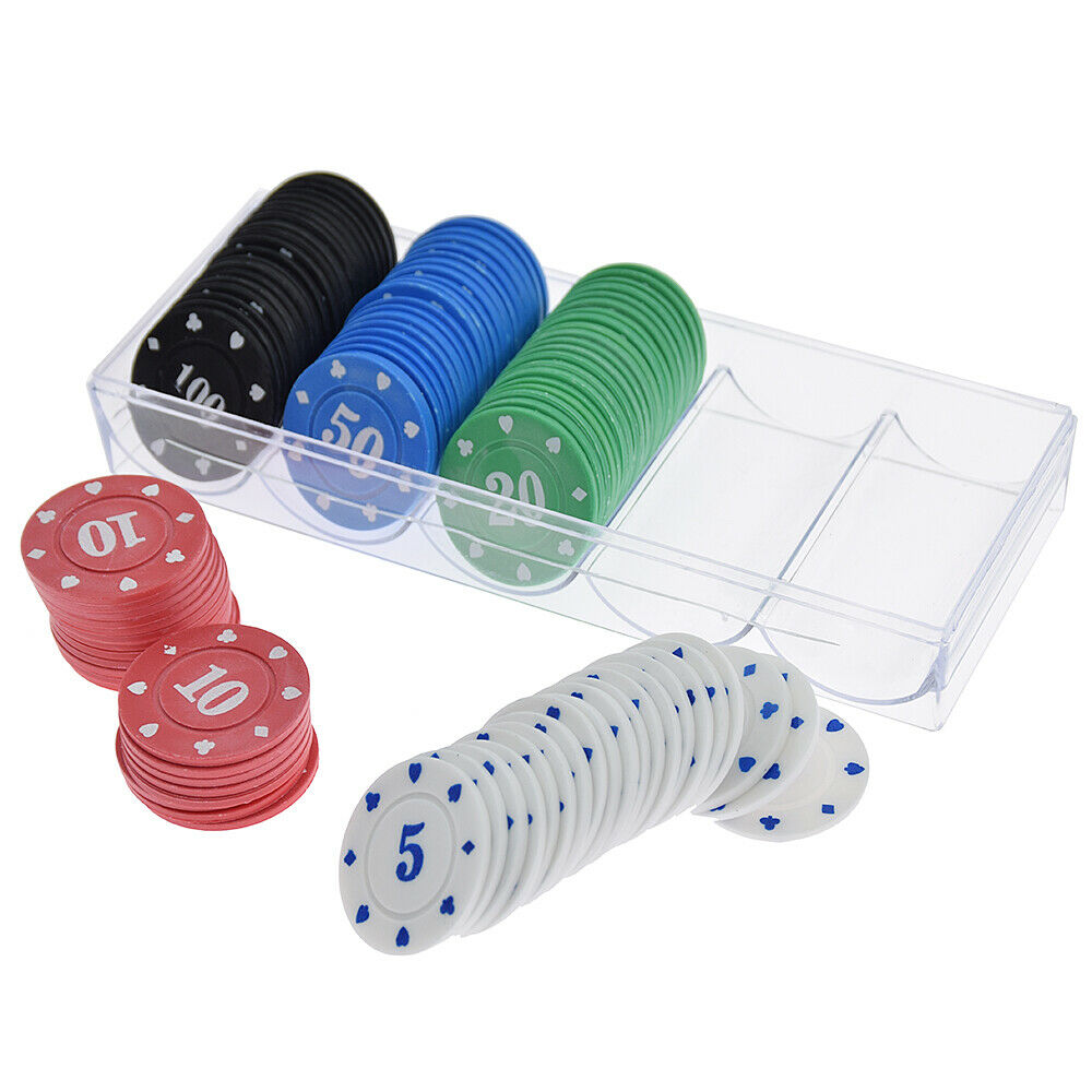100Pcs Poker Chips Monte Carlo 4 Gram Choice of 5 Denominations Game Baccarat