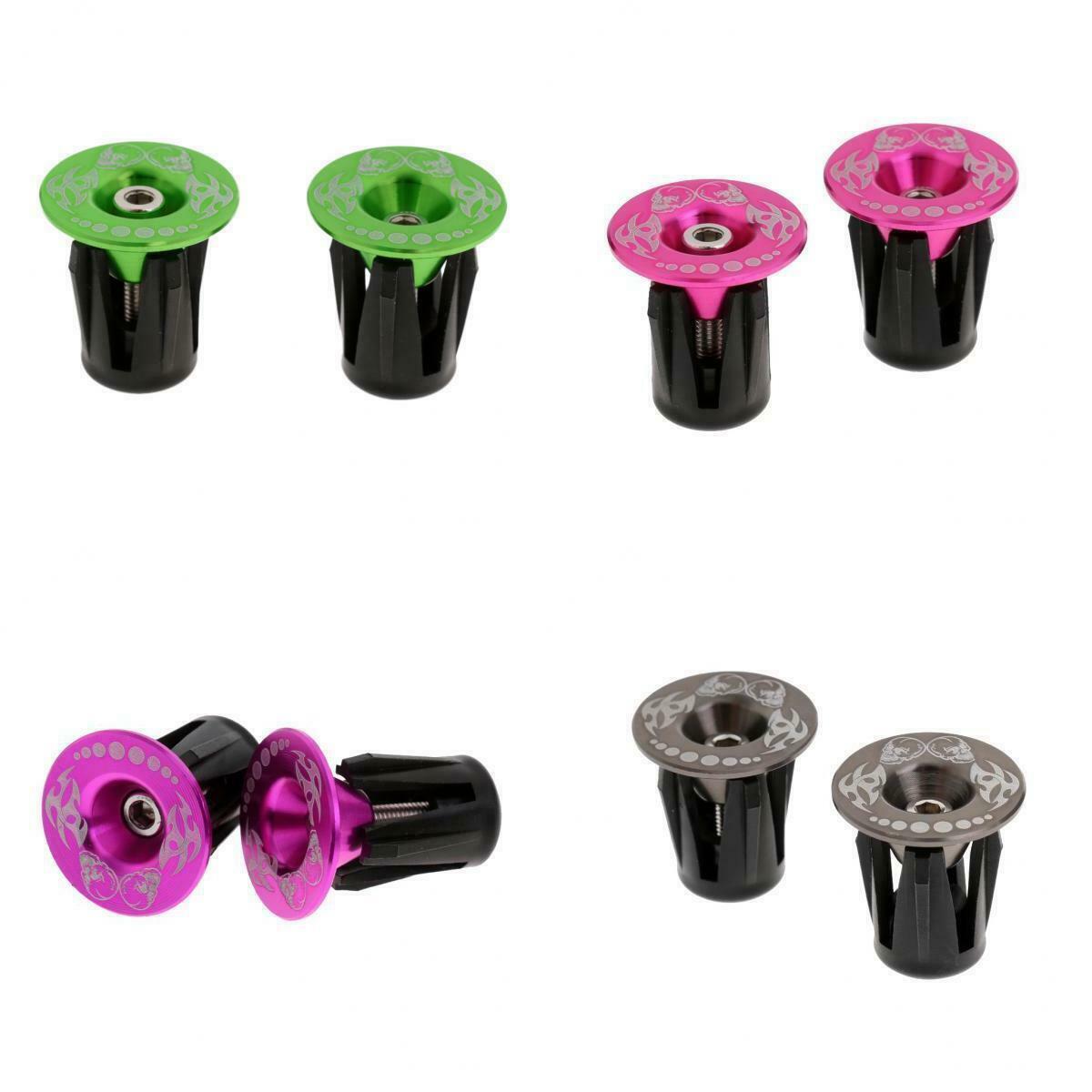 4 Pairs Bicycle Handlebar End Plugs, Alloy Bike Bar Grip End Caps Stoppers for