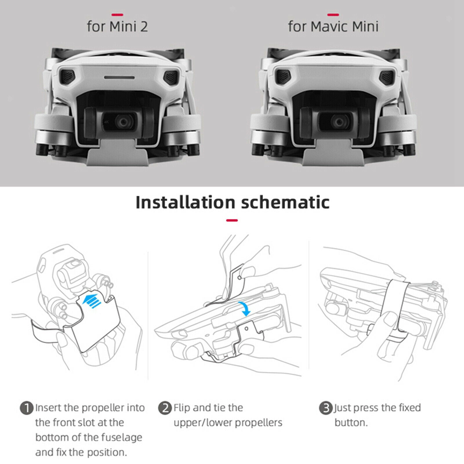 Protection Props Propeller Holder Stabilizers for DJI Mavic Mini  Mini 2 Gray