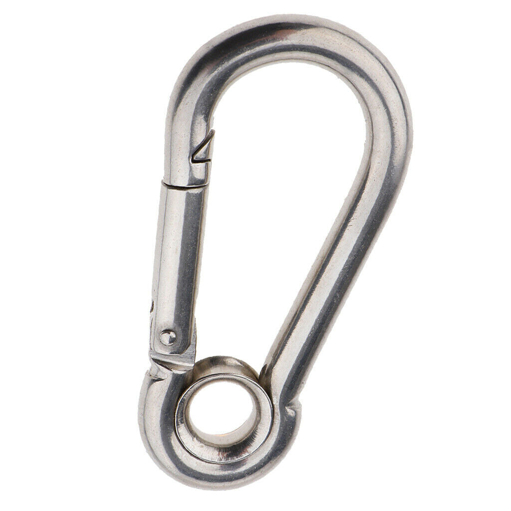 2X Spring Snap Hook Stainless Steel Clip Keychain Carabiner for Camping Hiking