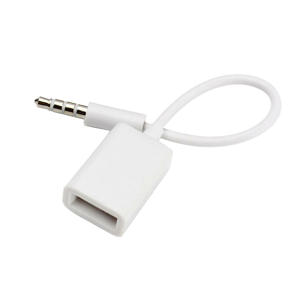 2x AUX to USB Adapter ,3.5mm Male AUX Audio Jack Plug to USB 2.0 Female