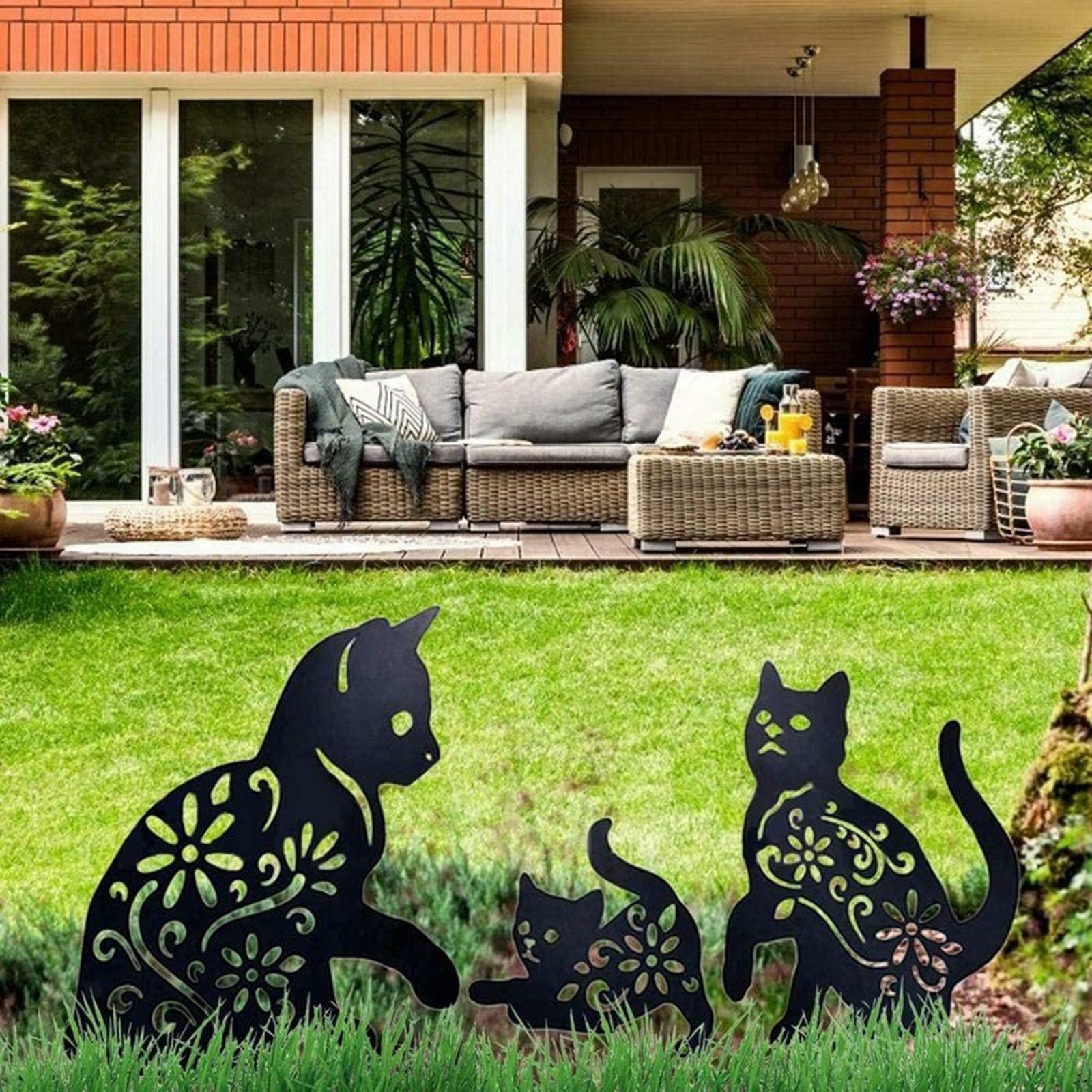 Animal Decorative Metal Garden Art Statue Stakes Yard Lawn Decor Art Deco