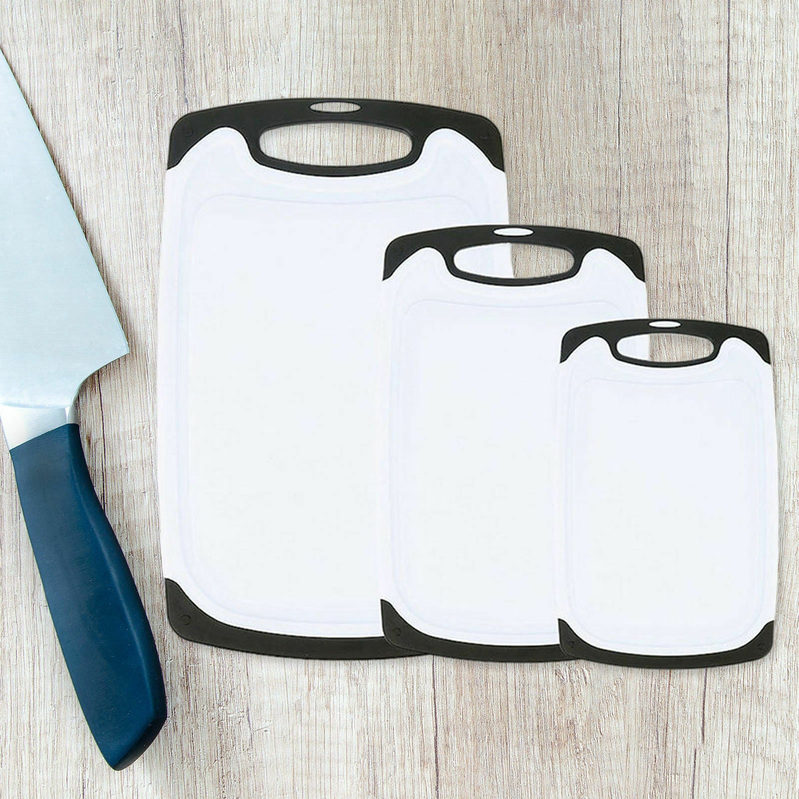 3x Chopping Board Built to Last with Handles Mat Keep in Place for Vegetable