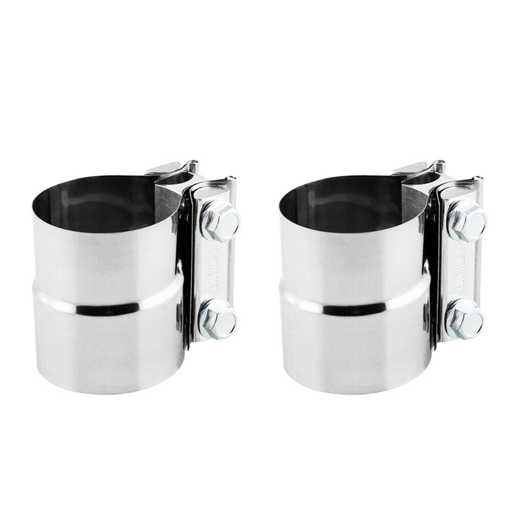 2 Pieces Stainless Steel 2.25'' Turn to 2.5" Exhaust Lap Joint Band Clamp