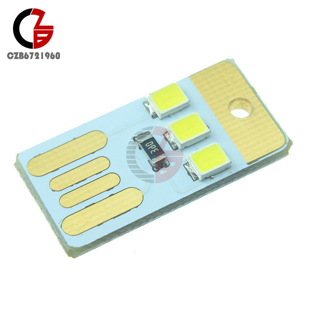 10Pcs Mini 3 LED USB Light White Lamp Nightlight Camping Outdoor Portable For PC
