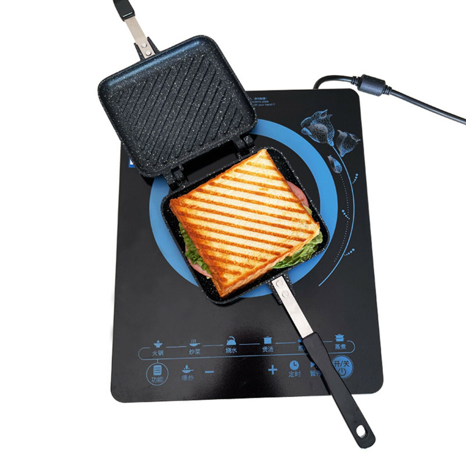 Gas Aluminum Sandwich Maker Bread Machine Waffle Oven Grill Frying Pan
