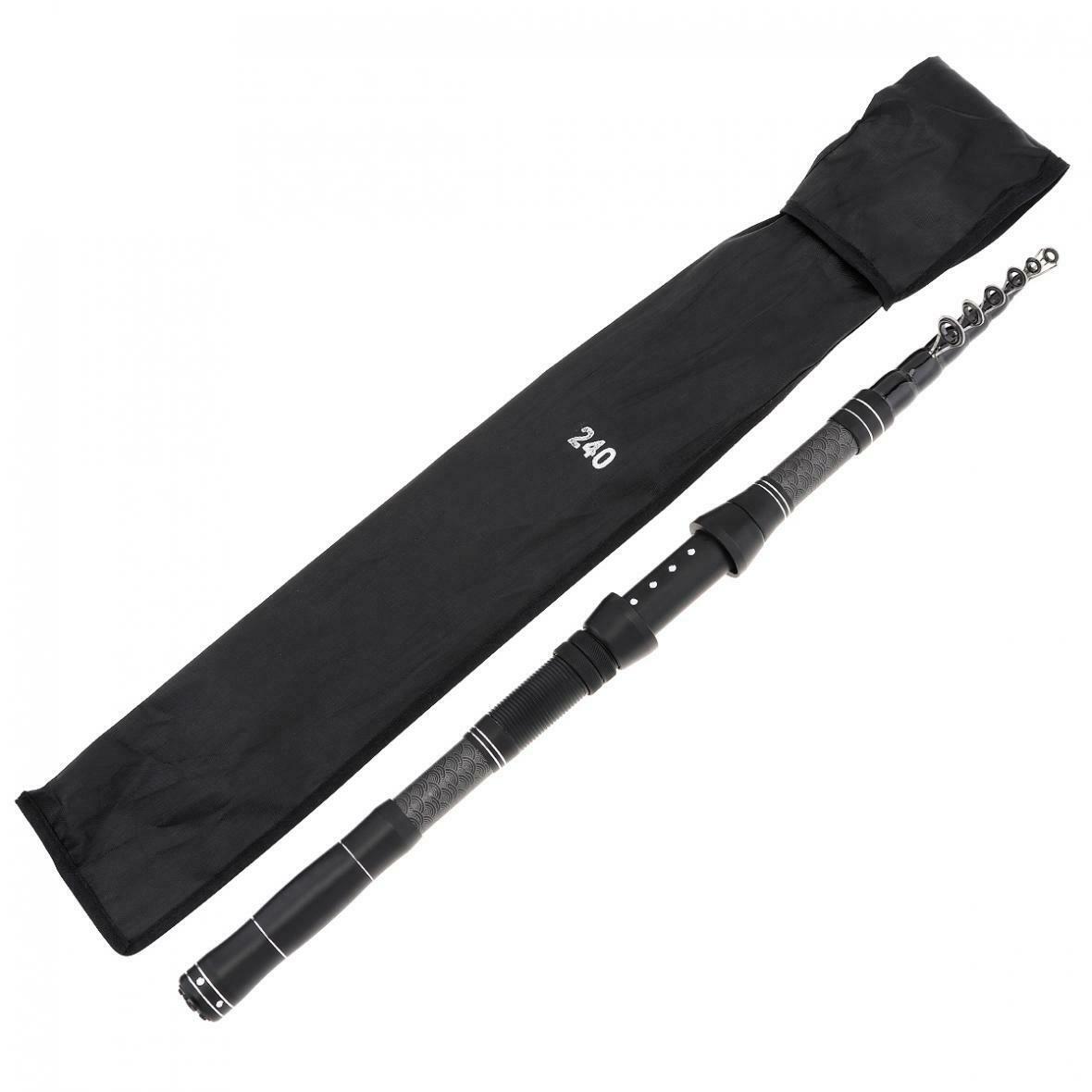 2.4m Carbon Fiber Telescopic Fishing Rods Fasten Guides Ultra Short 8 Section