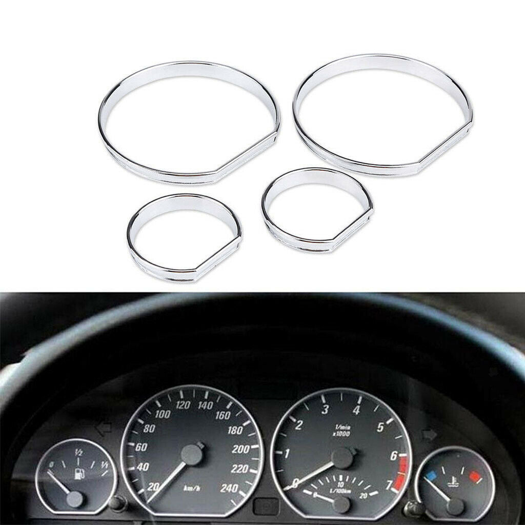 Chrome Gauge Dash Dial Rings Bezel Trim Speedometer AC Tech For BMW E46 M3 00-06