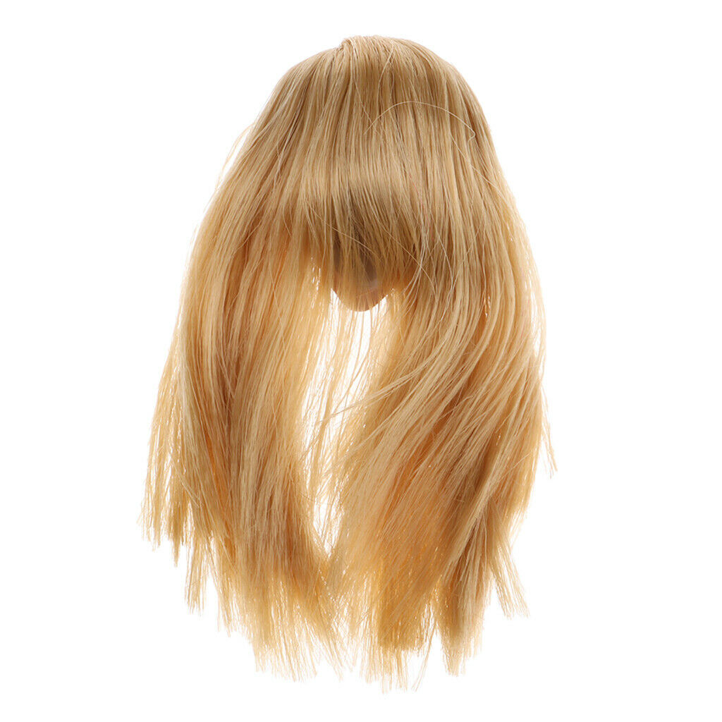 1/6 Female Carved Head Sculpture Blond Hair for 12inch Kumik CY CG Girl Body