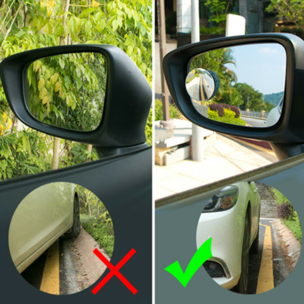 Frameless 360Â° Rotate Adjustable HD Glass Convex Mirror Maximize Car RearView