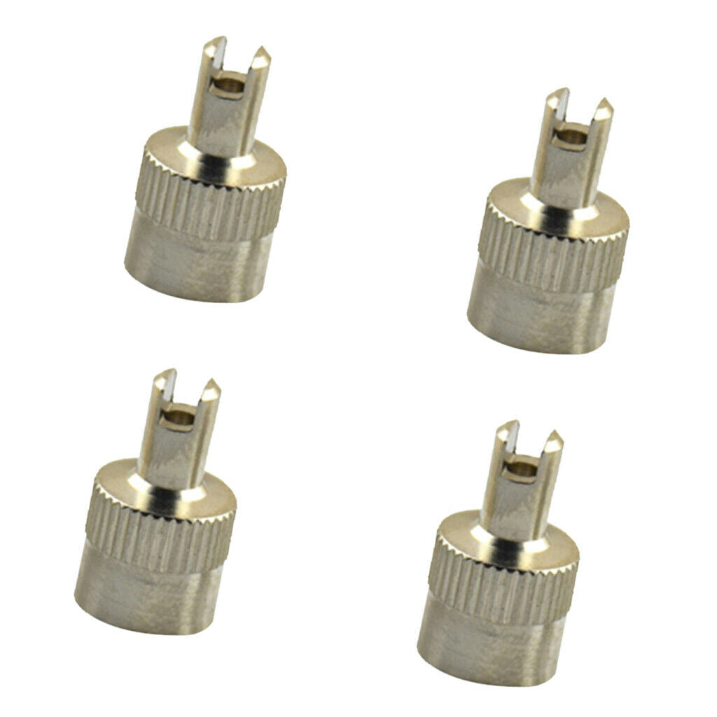 4pcs Valve Caps Car Wheel Tire Parts Stem Cover W/ Core Remover Tool