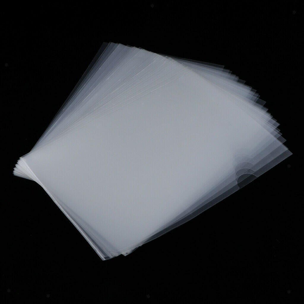 30-pack L-Type Transparent Plastic Document Folder A4 Sheet Protectors