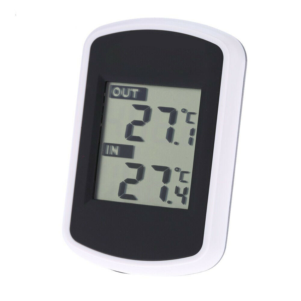 Digital Wireless Electronic Thermometer for Indoor Outdoor Universal Black