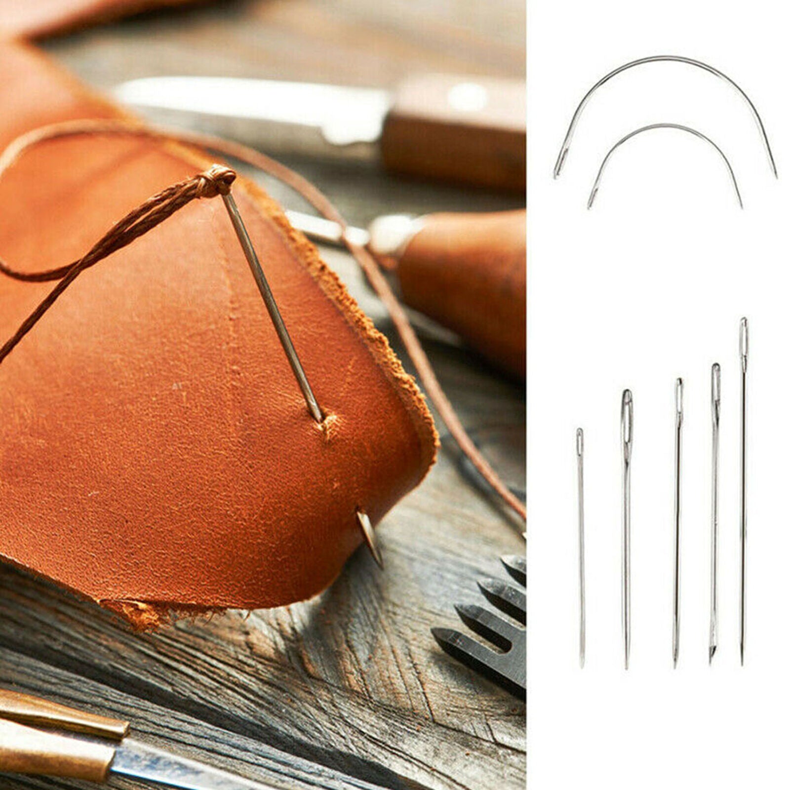 16 pcs Leather Tool Upholstery Needle Sewing Drilling Craft Sewing Needles