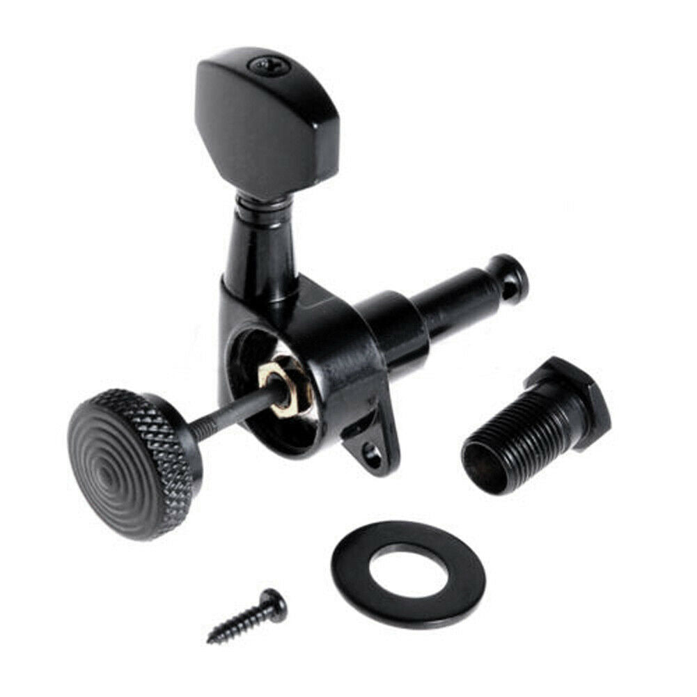 Guitar String Peg Locking Tuners Tuning Pegs Machine Heads Black 6R Inline Kits
